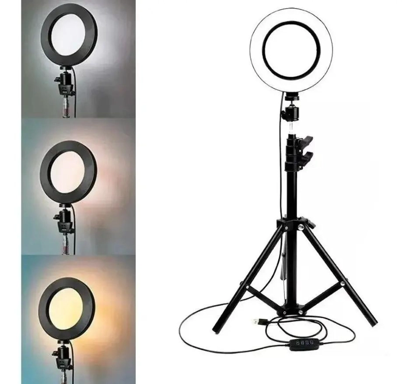 ANILLO DE LUZ LED 26 CM CON TRIPODE AJUSTABLE PARA FOTOG - 2