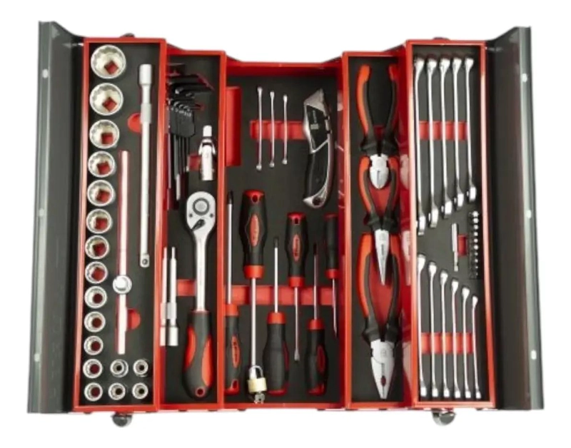 CAJA DE HERRAMIENTAS 66 PIEZAS EN ESTUCHE ROJO - 2