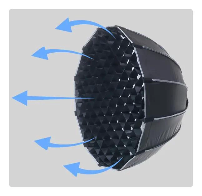 SOFTBOX PARABOLICO 65CM CON GRILLA PARA FOTOGRAFIA Y VIDE - 5