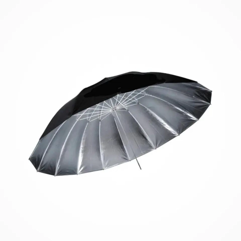 PARAGUAS NEGRO CON PLATA REFLECTANTE 185 CM - 1