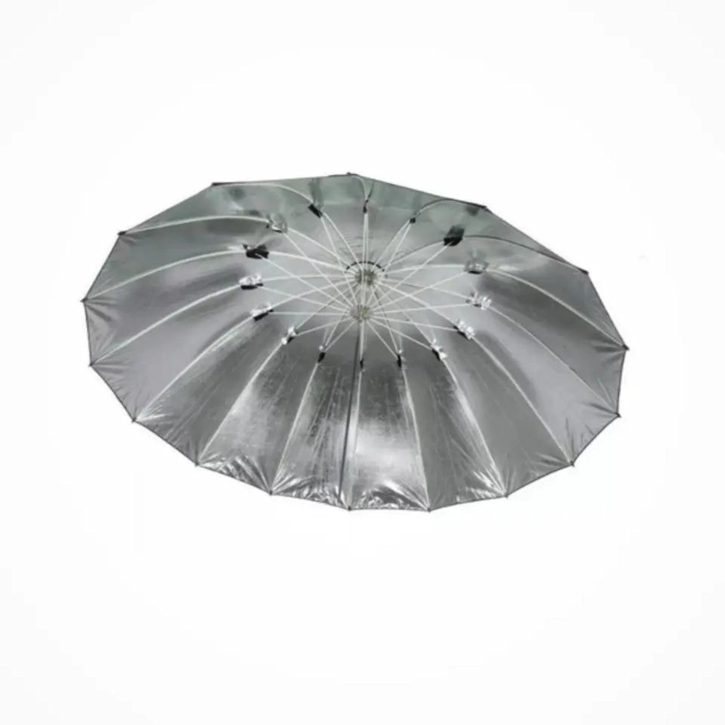 PARAGUAS NEGRO CON PLATA REFLECTANTE 185 CM - 3