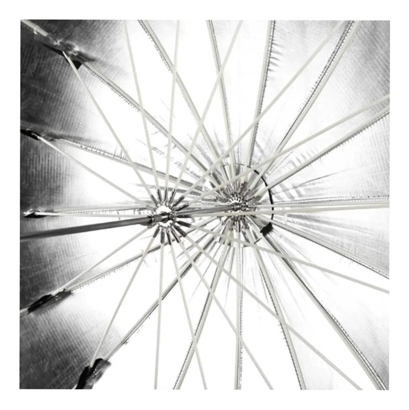 PARAGUAS NEGRO CON PLATA REFLECTANTE 185 CM - 4