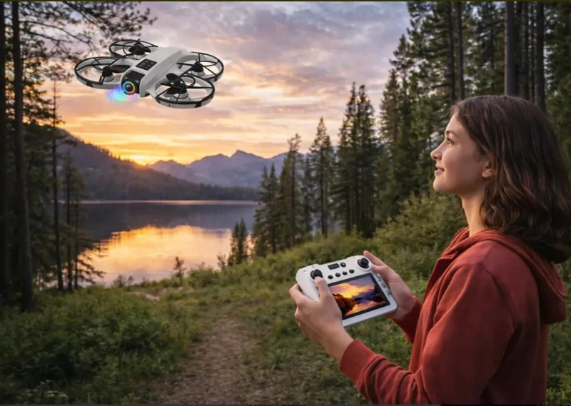 MINI DRONE FPV CON CAMARA HD Y CONTROL CON PANTALLA - 3