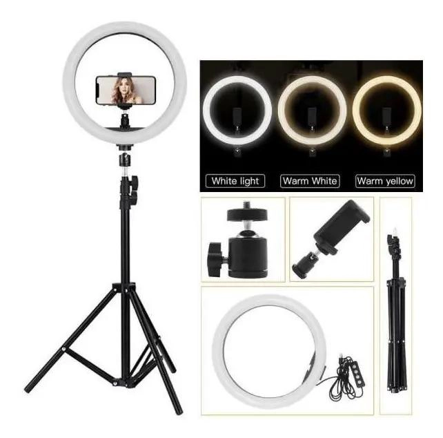 ARO DE LUZ 26 CM CON TRIPODE 2 M Y 3 CLIMAS DE LUZ - 1