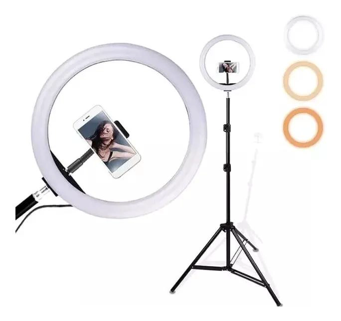 ARO DE LUZ 26 CM CON TRIPODE 2 M Y 3 CLIMAS DE LUZ - 2