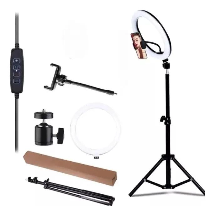 ARO DE LUZ 26 CM CON TRIPODE 2 M Y 3 CLIMAS DE LUZ - 3