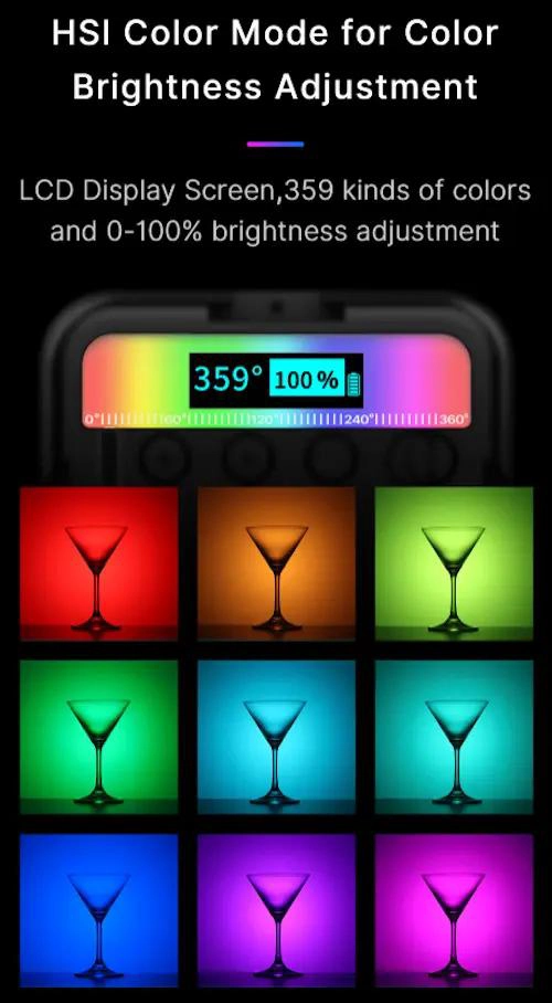 LUZ LED RGB PARA CAMARAS Y TELE FONOS CON 359 COLORES - 4