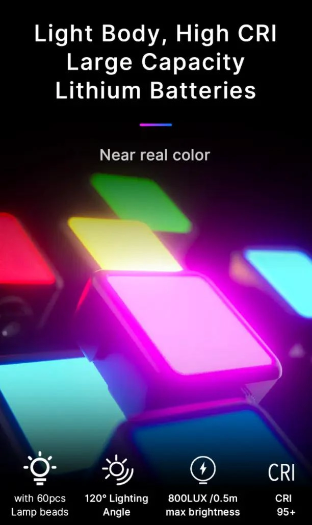 LUZ LED RGB PARA CAMARAS Y TELE FONOS CON 359 COLORES - 5