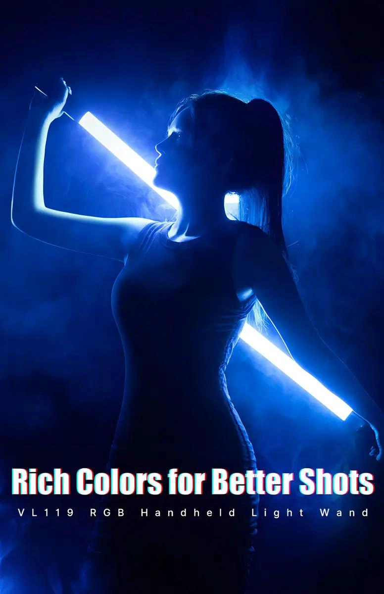 BASTON DE LUZ LED RGB CON TEMPERATURA AJUSTABLE 2500K - 3
