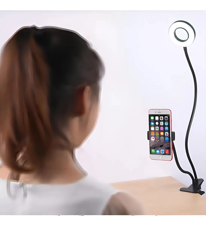 ARO DE LUZ LED FLEXIBLE CON SOPORTE PARA CELULAR - 5