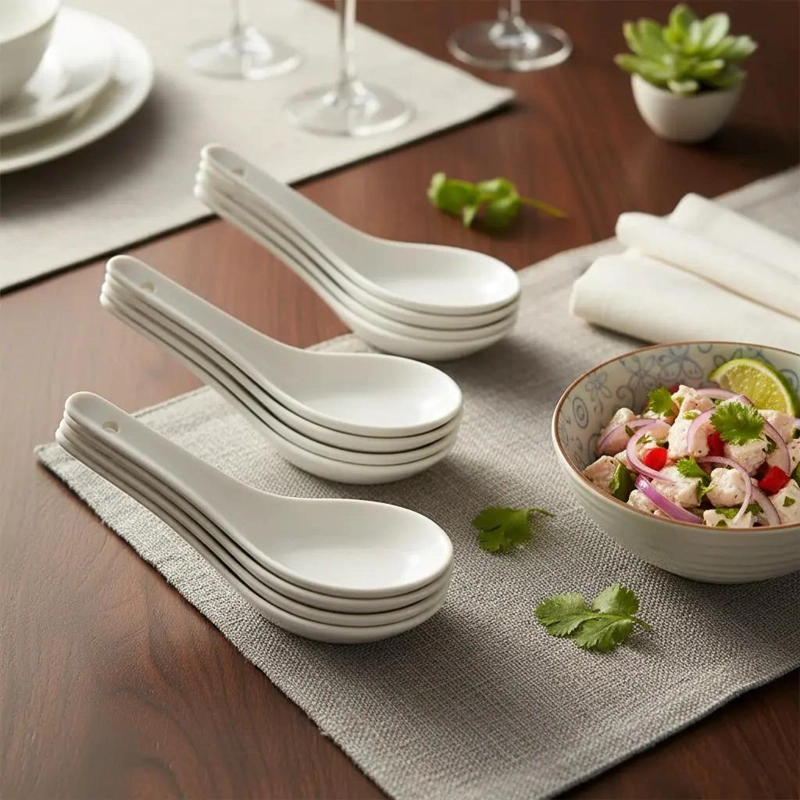 PACK 50 CUCHARAS DE CERAMICA PARA APERITIVOS Y COCTELES - 1