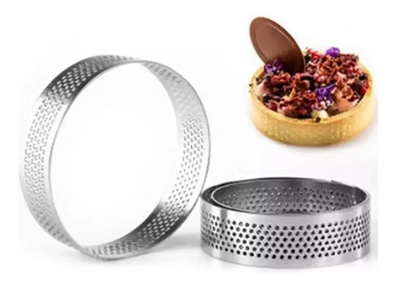 SET 3 MOLDES ARO ANILLO MICROPERFORADO PARA TARTAS - 2