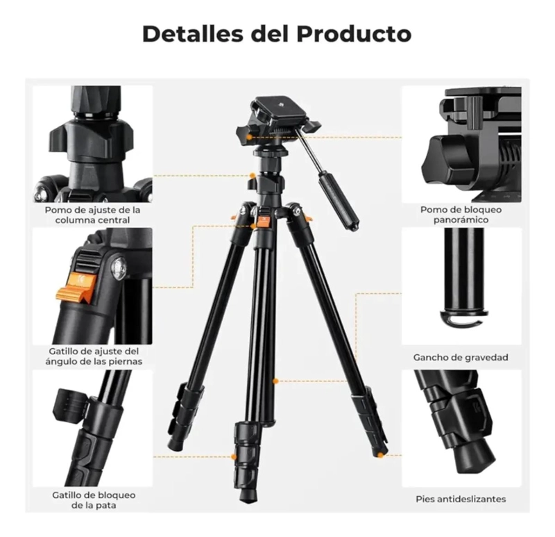 TRIPODE DE ALUMINIO K234A0 PARA CAMARA - 2