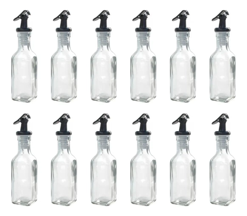PACK 12 DISPENSADORES DE ACEITE Y VINAGRE EN VIDRIO 160ML - 1