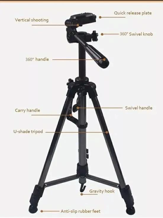 TRIPODE PROFESIONAL DE ALUMINIO PARA CAMARA 170 CM - 4