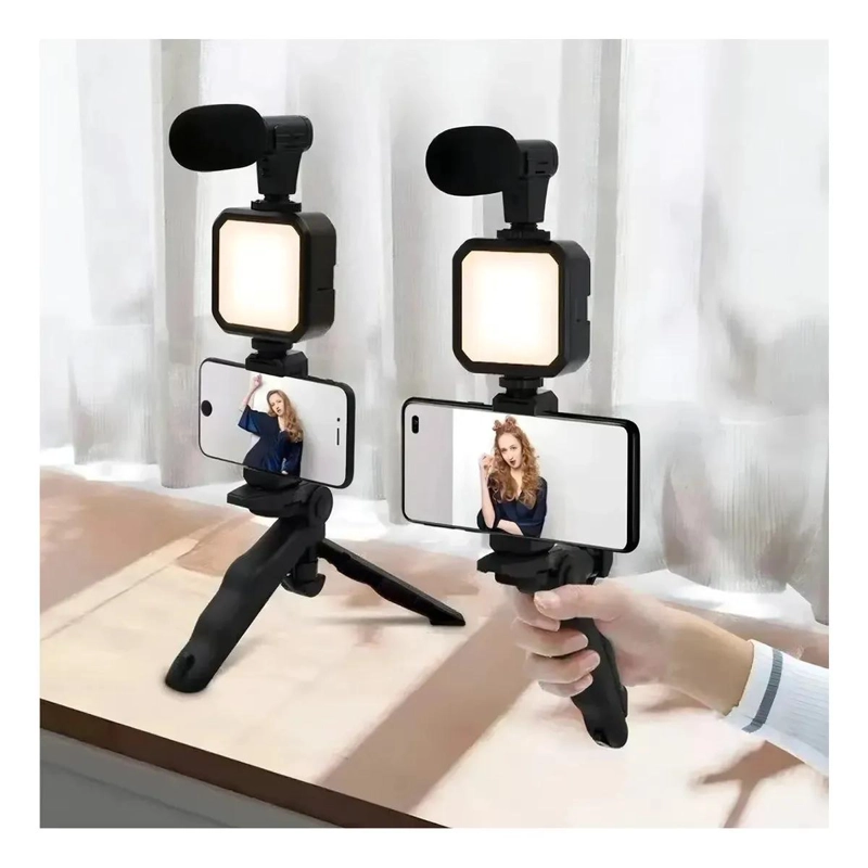 SOPORTE ESTABILIZADOR PARA CELULAR CON MICROFONO Y LUZ - 3