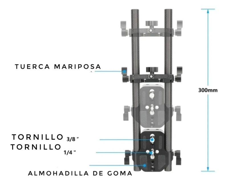 SOPORTE DE HOMBRO CON VARILLA 15MM PARA CAMARA - 4