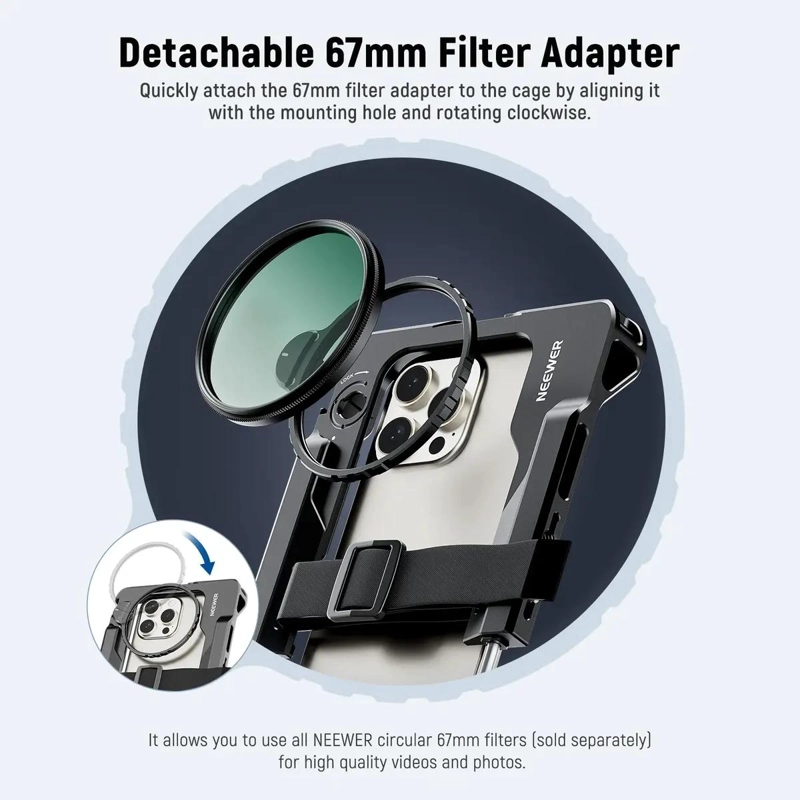 JAULA GRIP CON FILTRO ADAPTADOR PARA SMARTPHONES - 4