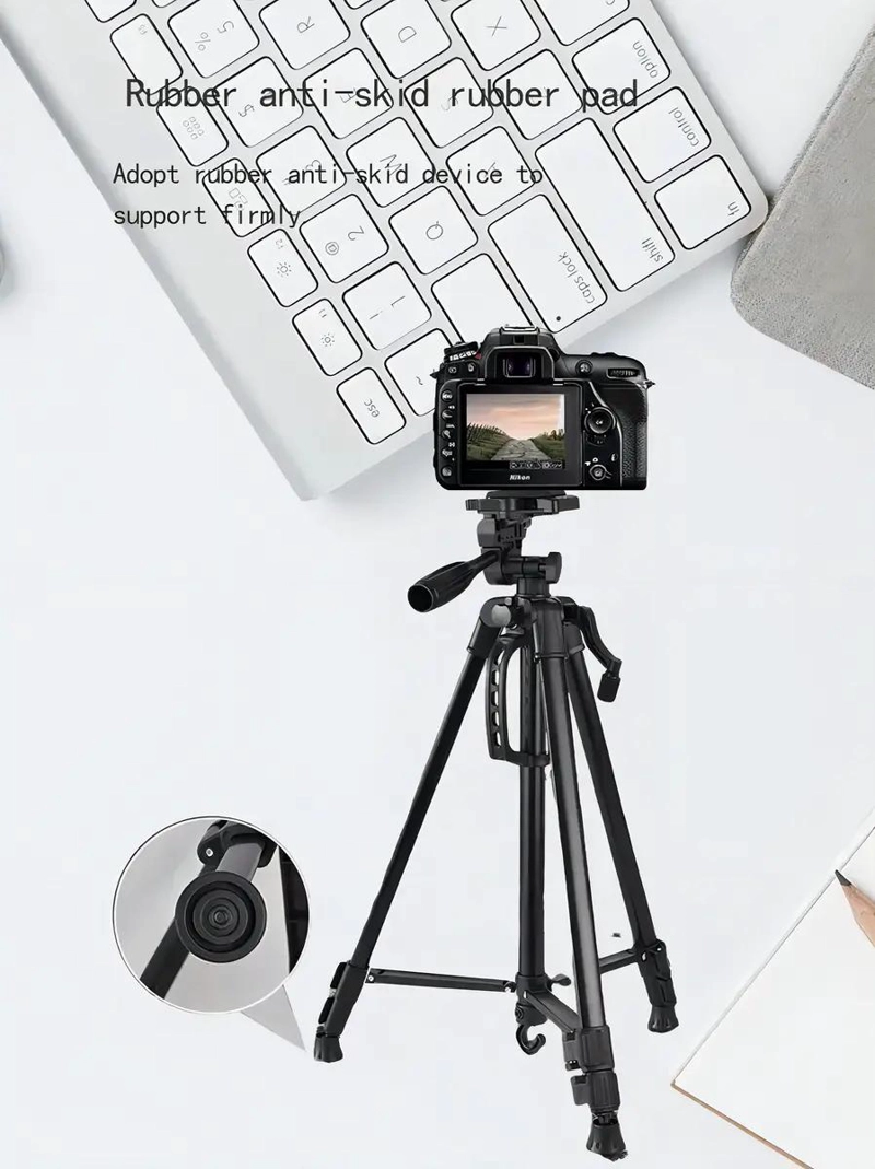 TRIPODE AJUSTABLE PARA CAMARAS Y SMARTPHONES T-3520 NEGRO - 5