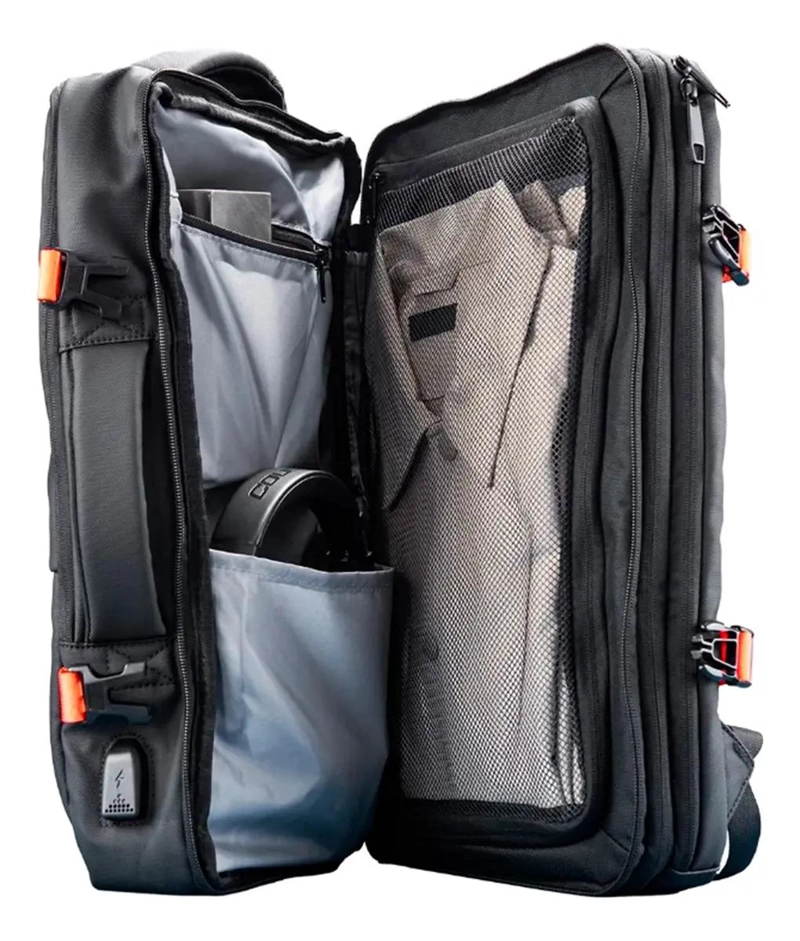 MOCHILA DE VIAJE NEGRA LISA 40 LITROS - 3