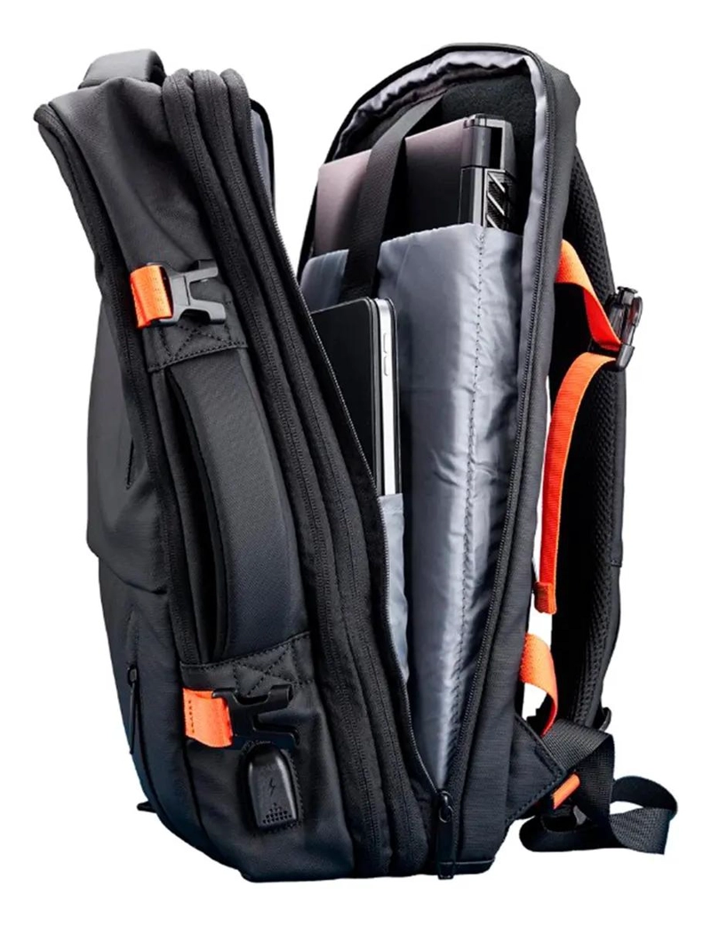 MOCHILA DE VIAJE NEGRA LISA 40 LITROS - 5