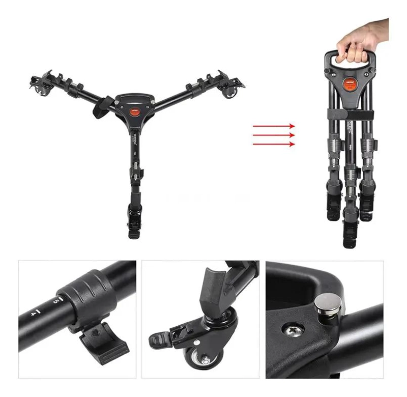 DOLLY PARA TRIPODE CON RUEDAS Y BASE PLEGABLE - 3