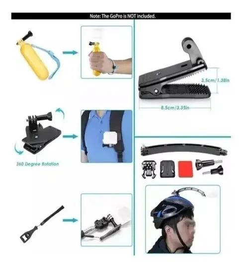 KIT DE 50 ACCESORIOS PARA CAMARA DE ACCION - 3