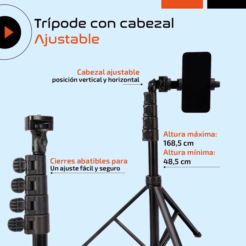 TRIPODE PLEGABLE DE ALUMINIO PARA CELULAR Y CAMARA 360 - 5
