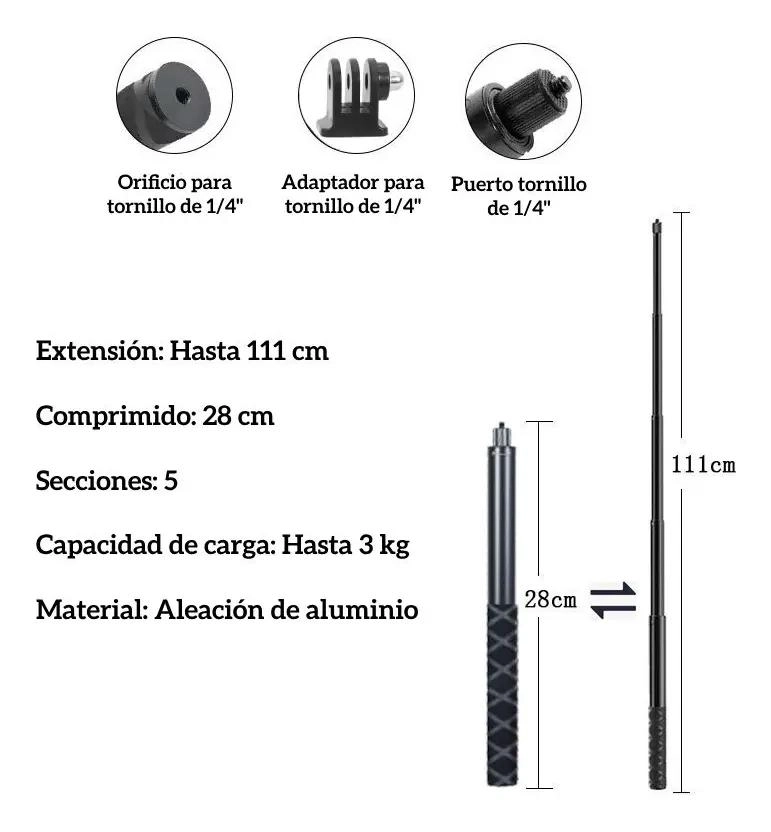 KIT SOPORTE MOTO Y BASTON PARA CAMARAS DEPORTIVAS - 4