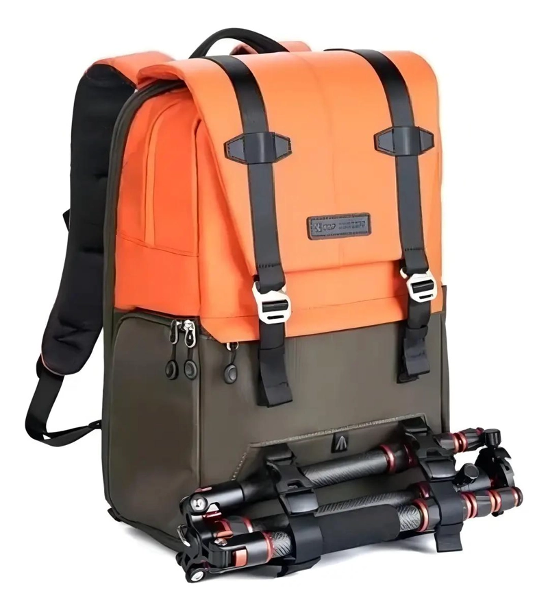 MOCHILA PARA FOTOGRAFIA 20L CON COMPARTIMIENTO NARANJA - 4