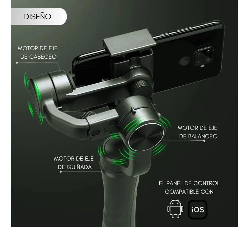 ESTABILIZADOR GIMBAL BLUETOOTH PARA CELULAR CON TRIPODE - 4