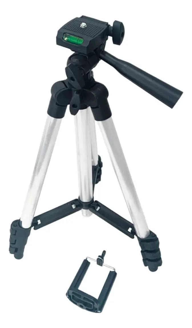 TRIPODE DE ALUMINIO PARA CAMARA Y CELULAR 1.02M NEGRO - 2