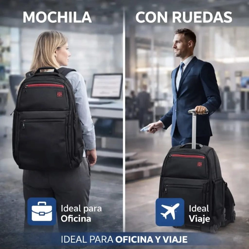 MOCHILA CON RUEDAS IMPERMEABLE PARA NOTEBOOK 35L - 2