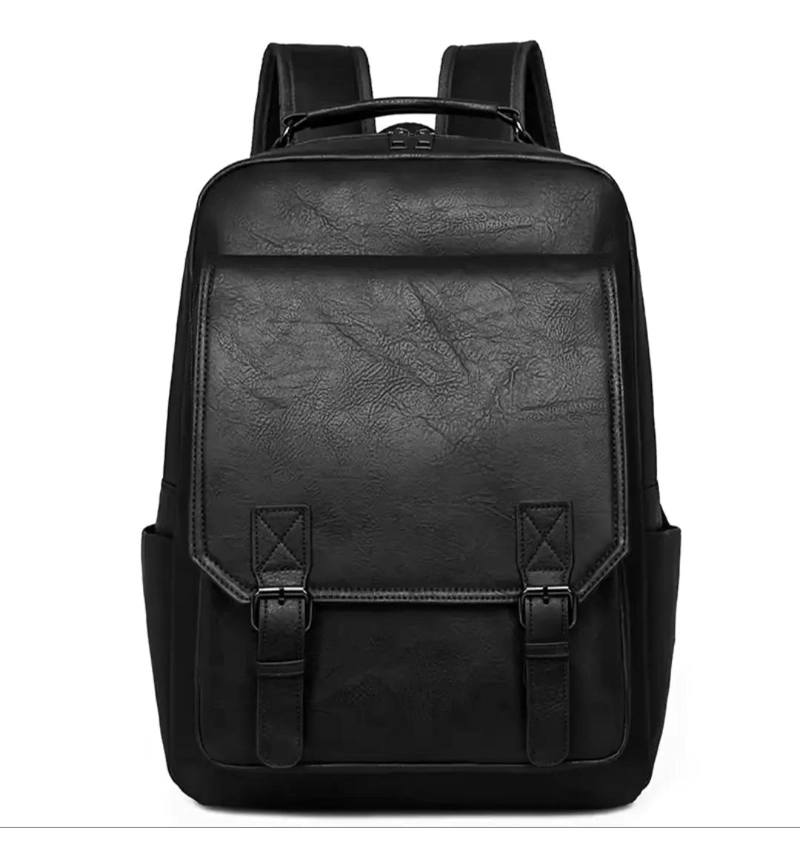 MOCHILA DE CUERO IMPERMEABLE LISA - 1
