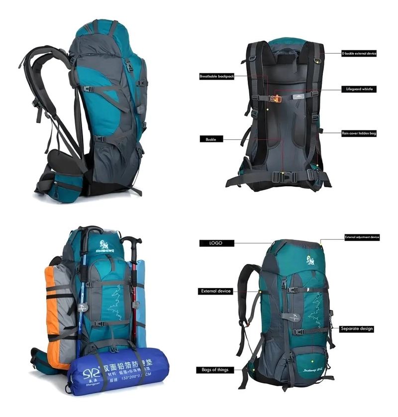 MOCHILA DE CAMPING 80+5L IMPERMEABLE PARA TREKKING - 2