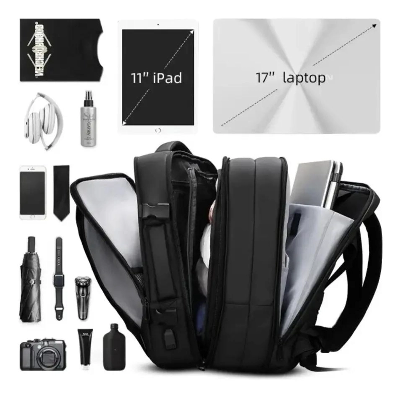 MOCHILA MALETA IMPERMEABLE ANTIRROBO EXPANSIBLE 35L CON C - 2
