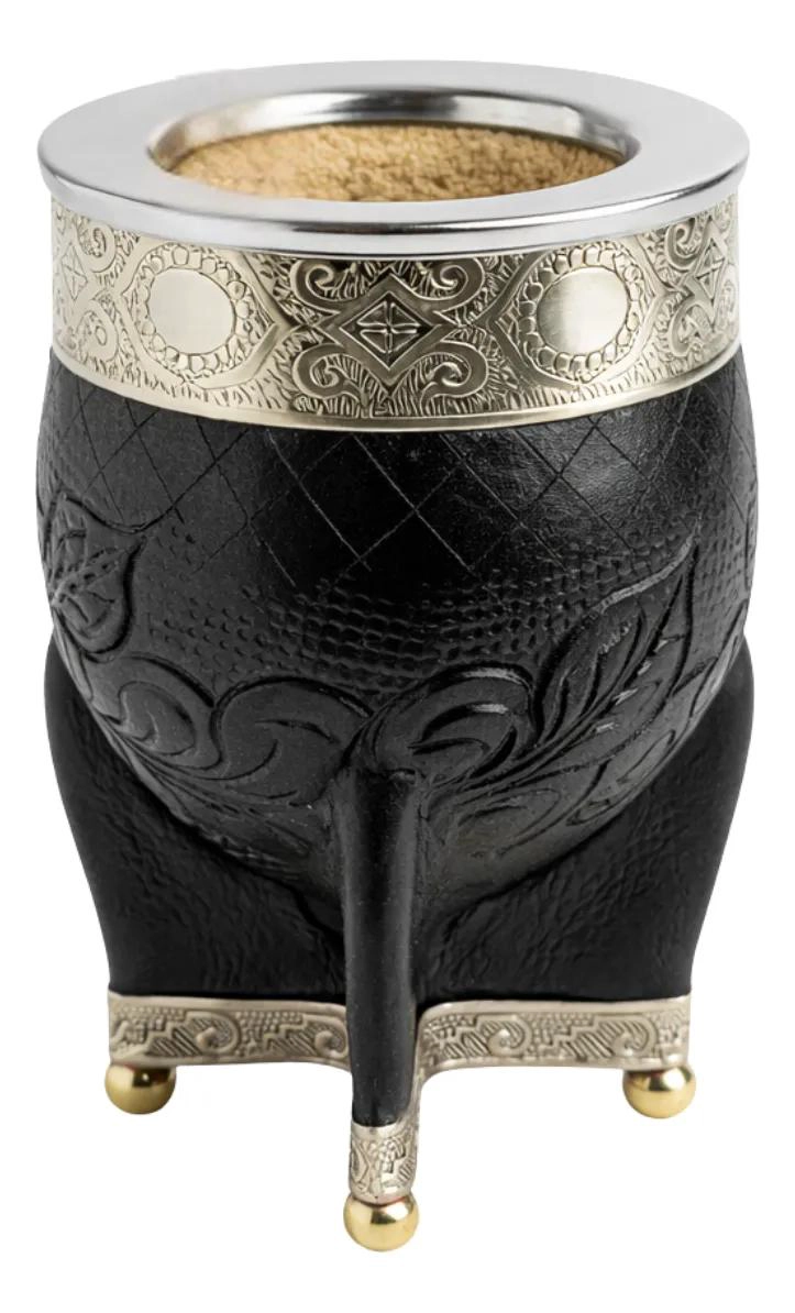 MATE CALABAZA PREMIUM CON BASE DE ALPACA Y DETALLES - 2