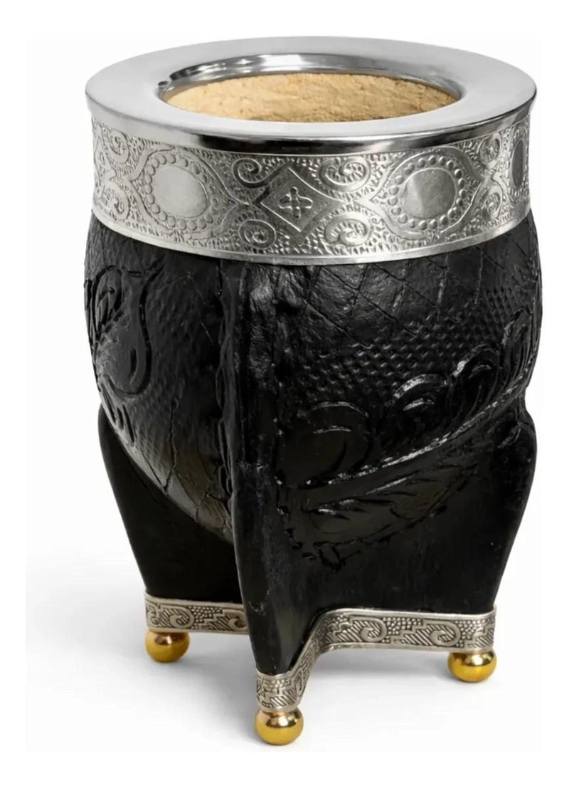 MATE CALABAZA PREMIUM CON BASE DE ALPACA Y DETALLES - 4