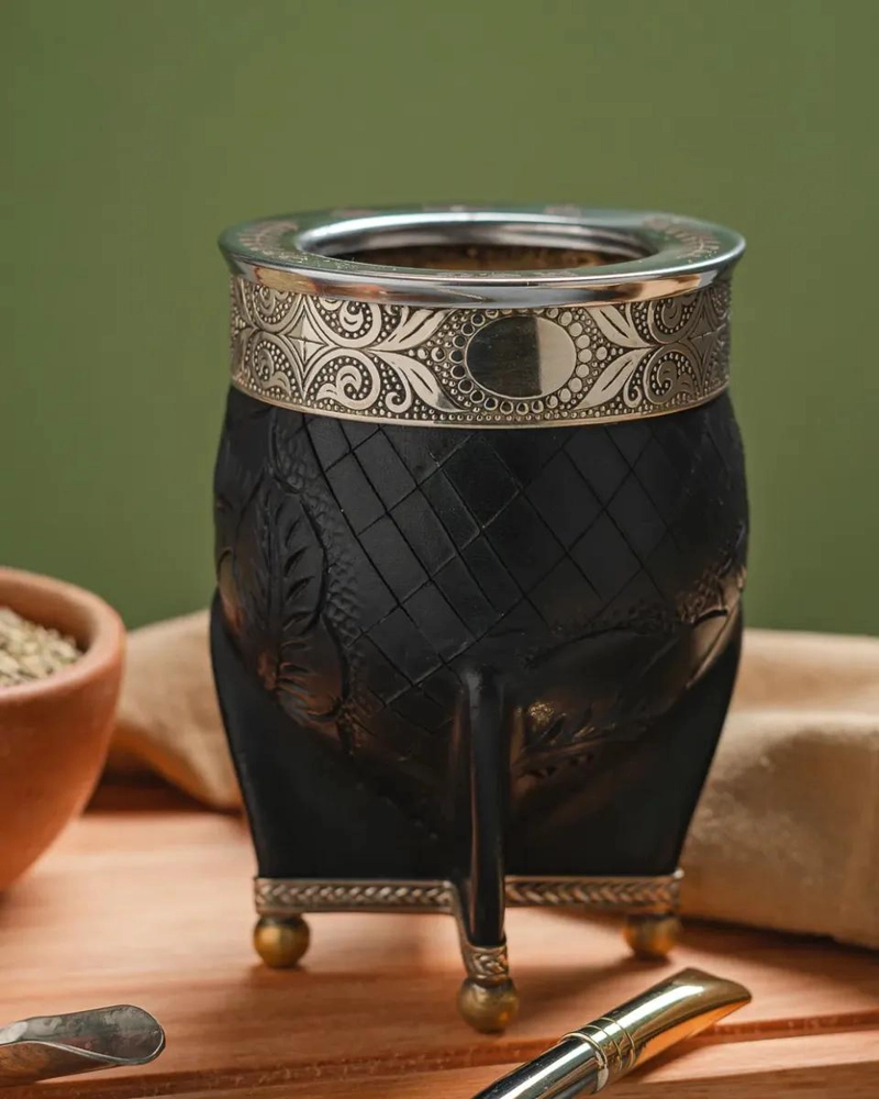 MATE CALABAZA PREMIUM CON BASE DE ALPACA Y DETALLES - 5