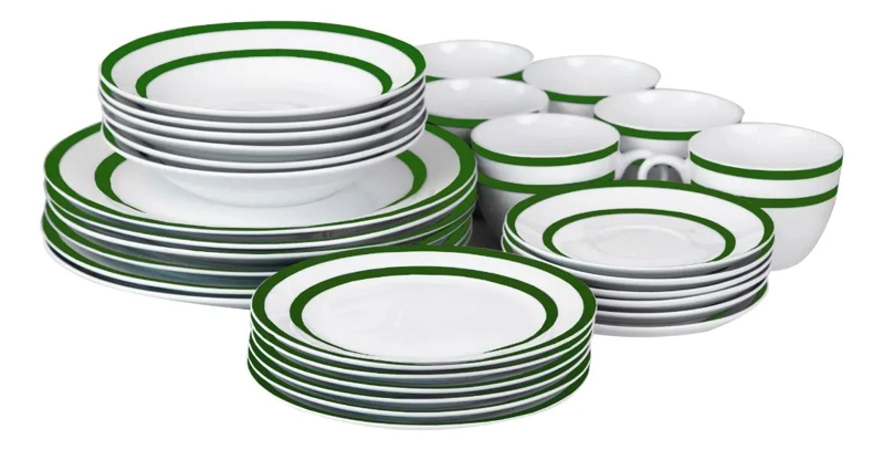 VAJILLA DE PORCELANA 30 PIEZAS DISEÑO ROYAL DORAL - 3