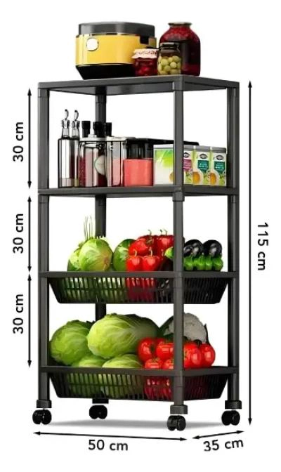 CARRITO ORGANIZADOR MULTIUSO 4 NIVELES CON RUEDAS - 2
