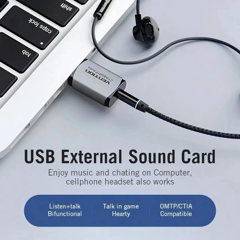 TARJETA DE SONIDO USB EXTERNA CON ENTRADA 3.5MM - 2