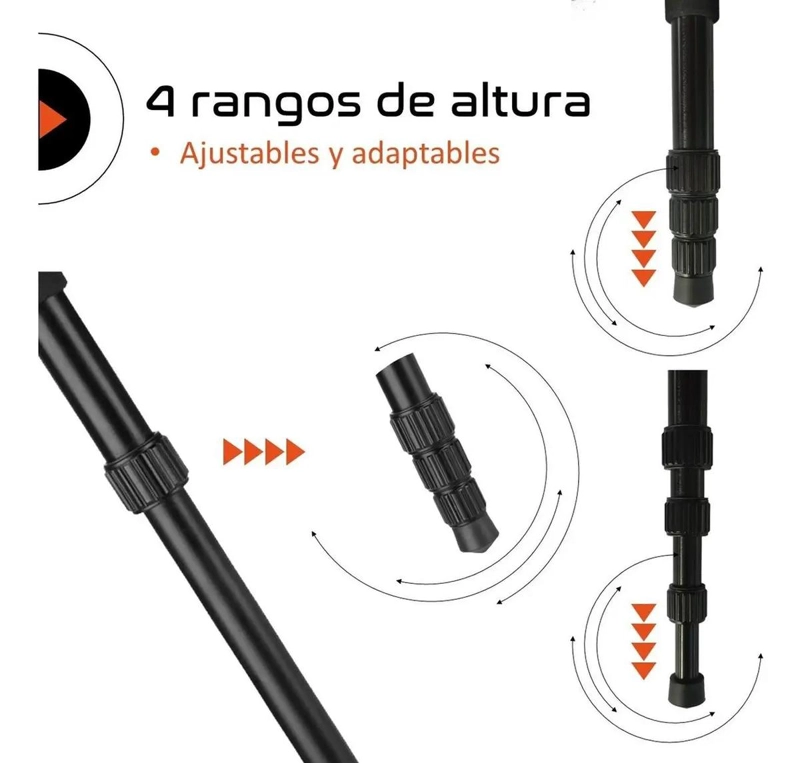 TRIPODE PROFESIONAL PARA CAMARA Y CELULAR 1.6M MONOPOD - 3