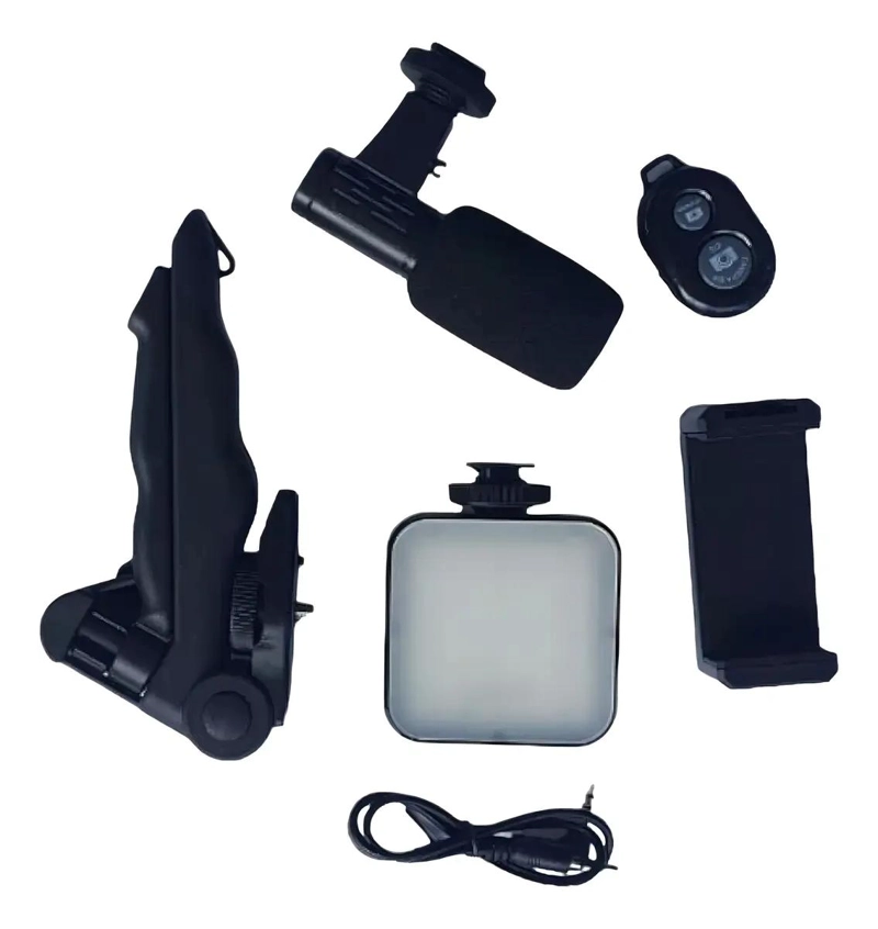 KIT DE GRABACION CON MICROFONO, LINTERNA LED Y TRIPODE - 3