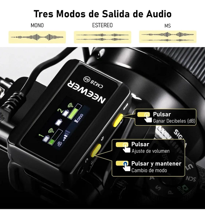 MICROFONO INALAMBRICO DE SOLAPA CON CARGA USB - 4