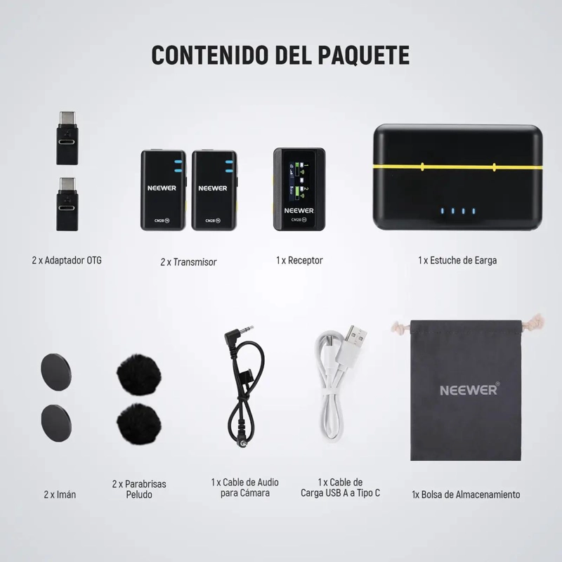 MICROFONO INALAMBRICO DE SOLAPA CON CARGA USB - 5