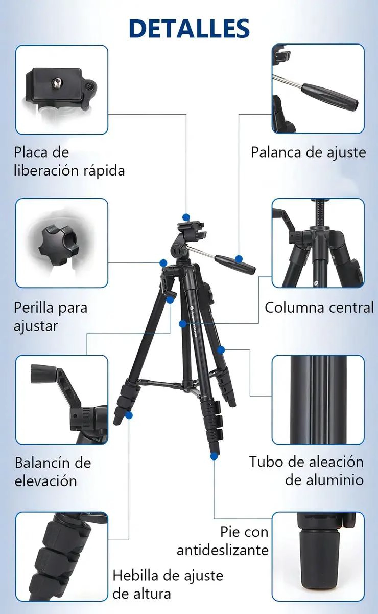 TRIPODE PLEGABLE PROFESIONAL 170MM CON BOLSO - 4