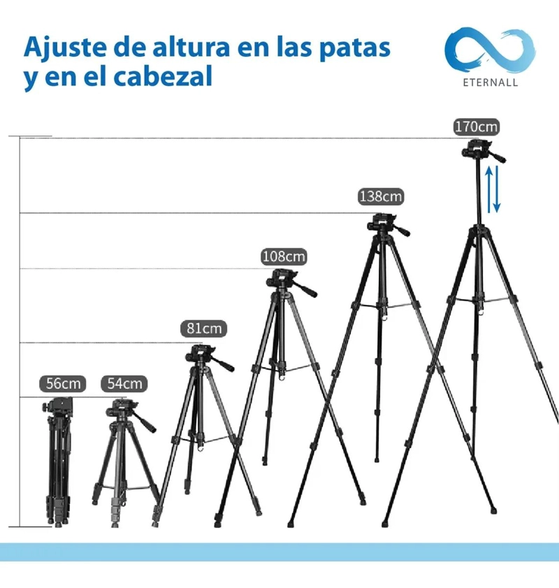 TRIPODE PORTATIL DE ALUMINIO PARA CELULAR Y CAMARA - 2