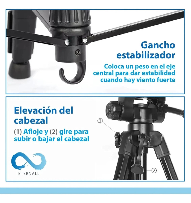 TRIPODE PORTATIL DE ALUMINIO PARA CELULAR Y CAMARA - 5