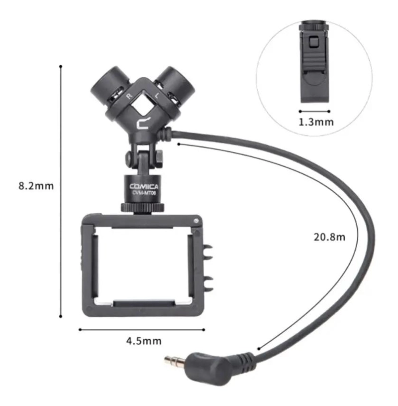 MICROFONO COMPACTO CON SOPORTE CUADRADO PARA OSMO POCKET - 2